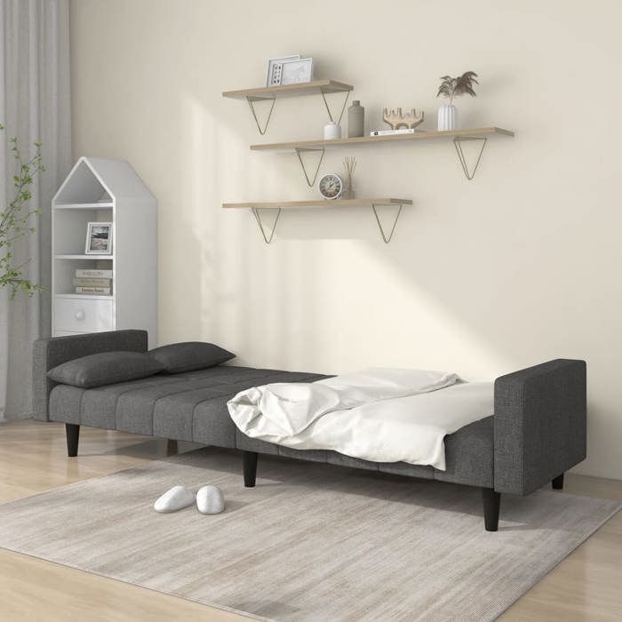 Remise CLIC-CLACCanapé Lit Convertible à 2 places avec deu x oreillers Gris foncé Tissu JILIMAISON2025 99369627