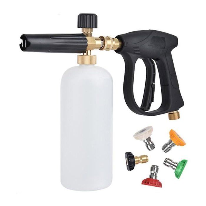 Kit De Nettoyage Haute Pression : Pistolet, Buses Et Lance Courbée 90-140 Cm - Compatible Multiple Marques