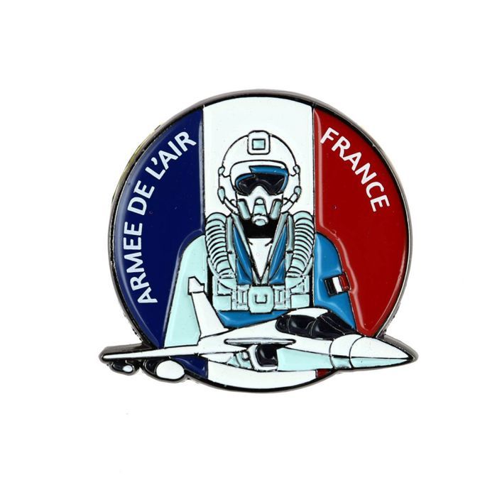 CLJ - Pins - Armée de lair France Avion et Pilote - bleu blanc rouge - Unisexe - Véhicules - qualité de finition - Epingle - Bro