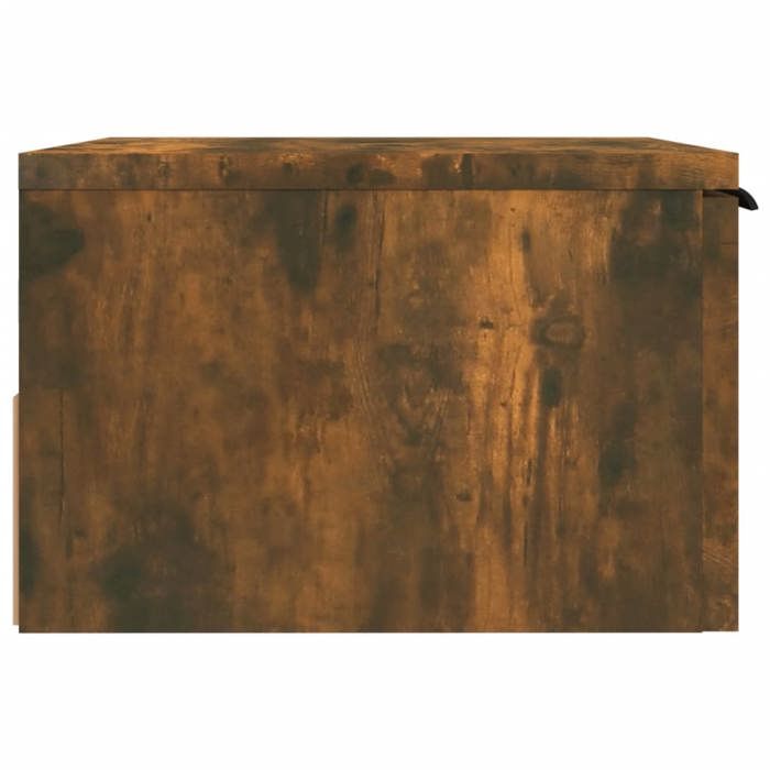 Table de chevet murale - vidaXL - Chêne fumé - 34x30x20 cm - Capacité 60 kg - Bois dingénierie - Espace de rangement