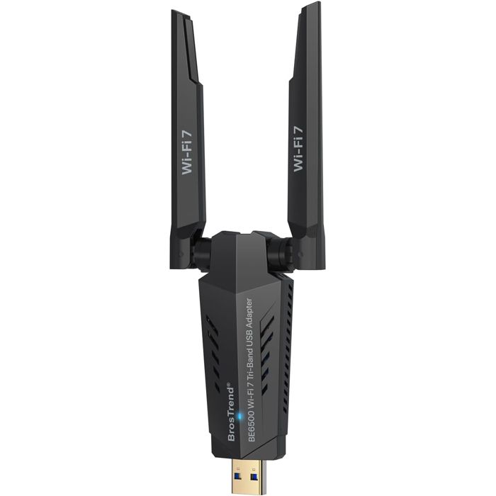Clé WiFi BrosTrend BE6500 USB 3.0 Tri-Bande 6GHz/5GHz/2.4GHz Longue Portée