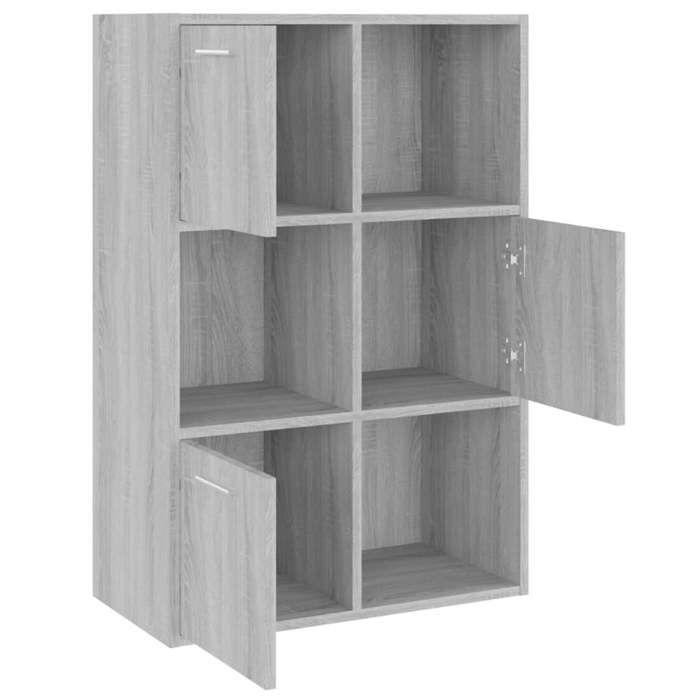 Bibliothèque SOLOMOON CHIC Armoire de rangement Sonoma gris 60x295x90 cm BB225