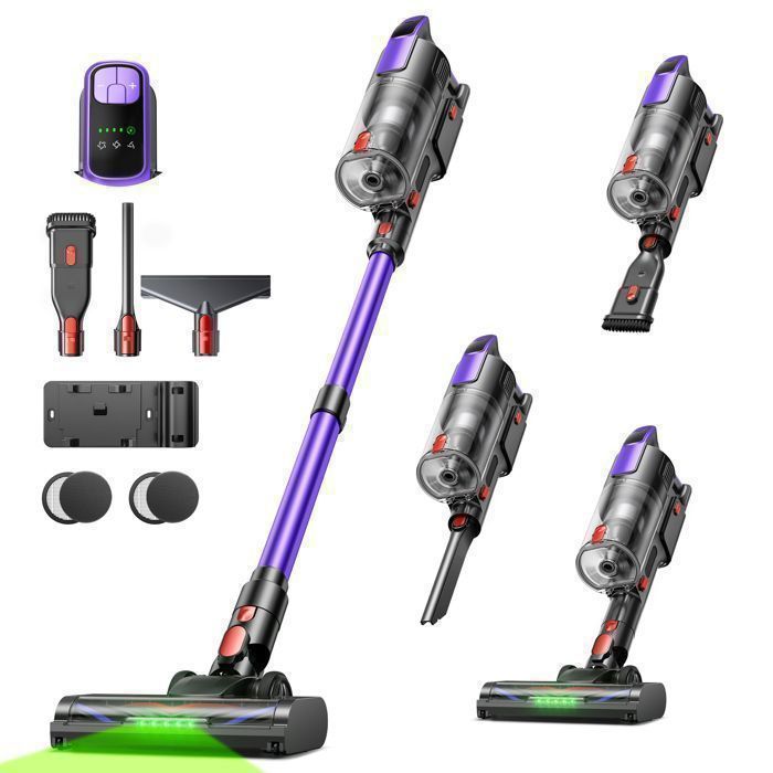 BUTURE VC100 Aspirateur Balai sans Fil - 48 kPa/500W - Filtration Efficace-Anti Emmêlement - Autonomie 55 min - Batterie Amovible