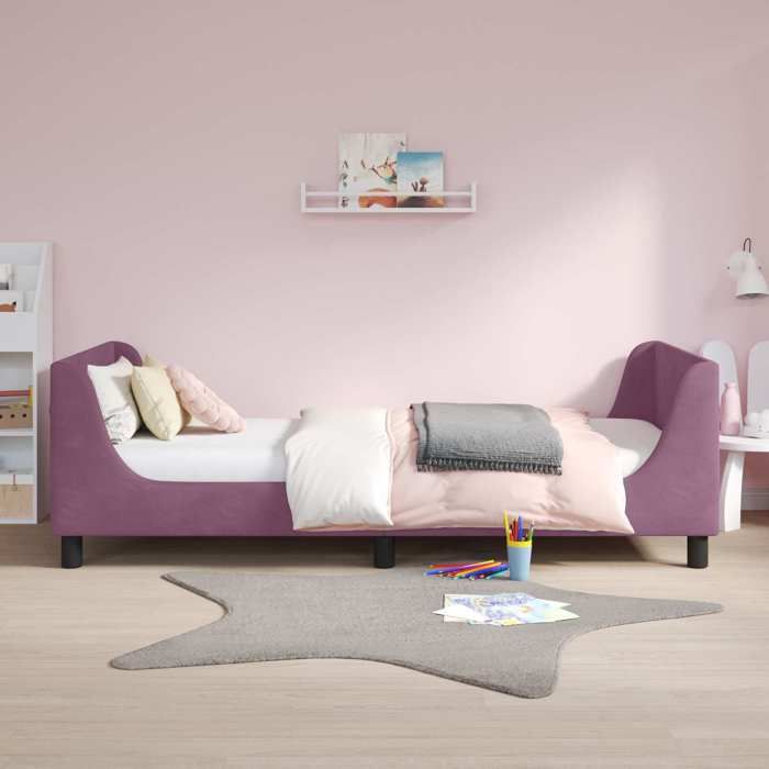 Magnifique Cadre de lit - Tête de lit - SARAZYJ - Meuble de chambre - 1 Personnes - pour enfants avec tête de lit Violet 80 x 200cm