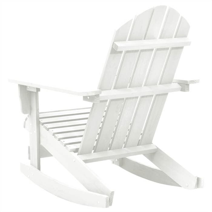 Mode Chaise à bascule de jardin CHEZ YIYI Fauteuil de relaxation élégant 1PERSONNE Bois Blanc 70x91 5x92cm _35077828753
