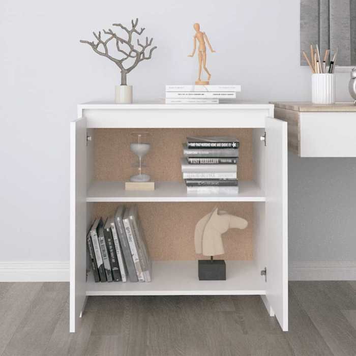 Armoire Vaisselier Durable - Blanc - Buffet de cuisine - avec Rangement - Blanc 70x41x75cm - Bois dingénierie LH4623077