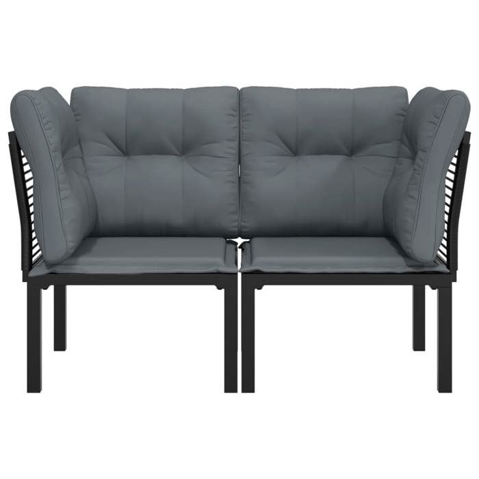 Chaises dangle de jardin - moderne - Meuble de balcon - avec coussins - lot de 2 - noir/gris CC2569
