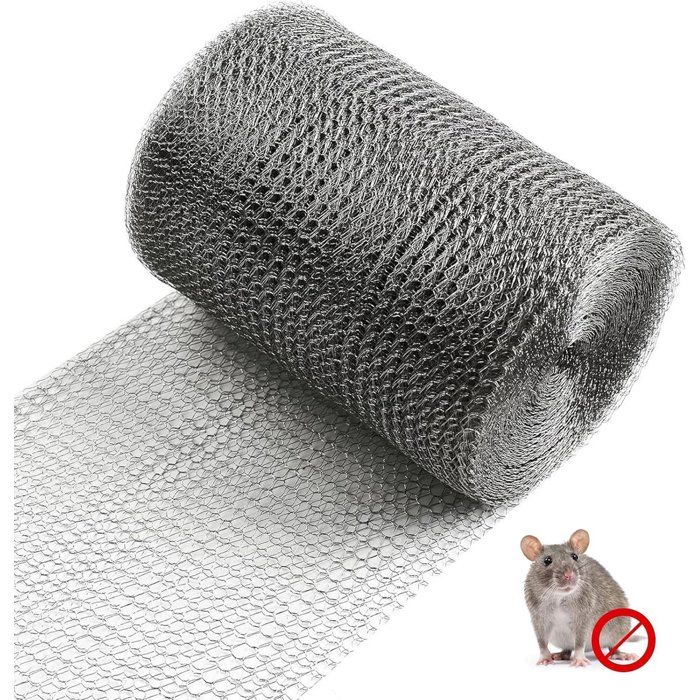 Grillage anti-nuisibles en acier inoxydable 6×127 cm contre souris et rongeurs pour jardin et potager