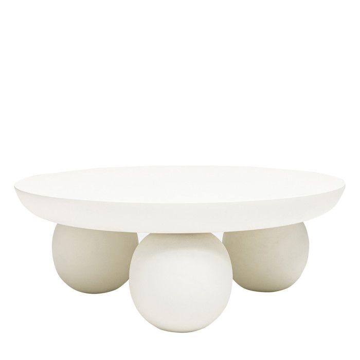 Bungin - Table basse en bois massif ø90cm - Blanc Bungin - Table basse en bois massif ø90cm - Blanc