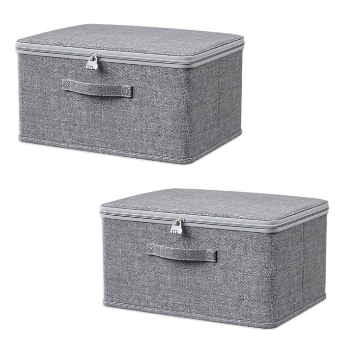 Boîte de Rangement Verrouillable Boite Verrouillable 2PCS Bac de Rangement avec Serrure 30 x 20 x 14 cm Plia HOUSSE DE RANGEMENT