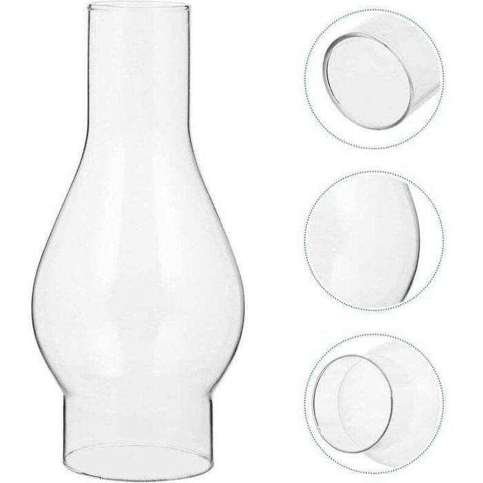 Abat-jour verre transparent 16.5cm remplacement pour lampe à pétrole