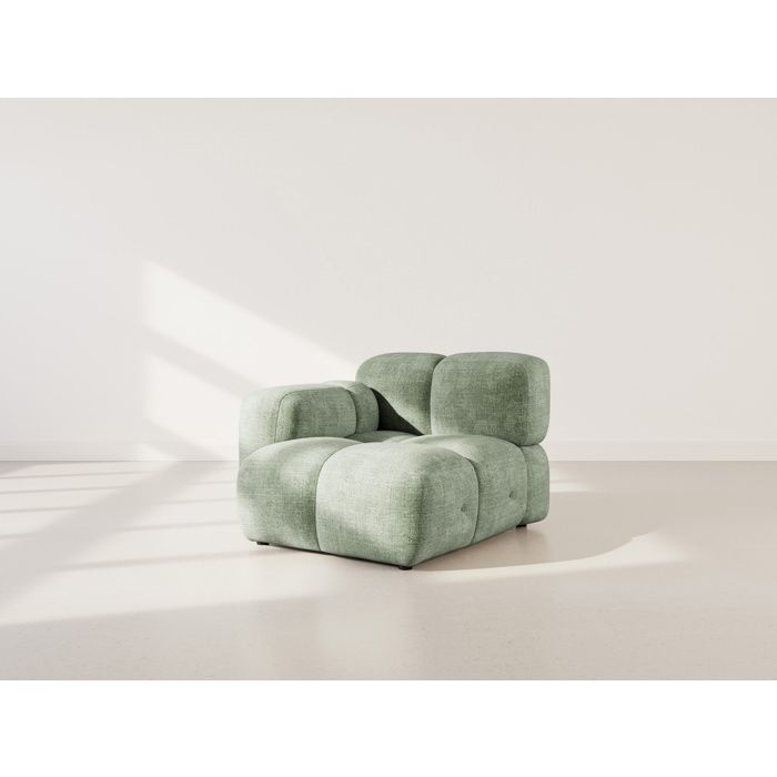 Grace - module dassise gauche en velours texturé - Vert sauge