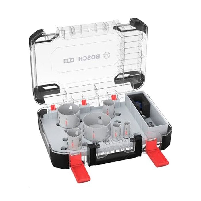 Bosch 9x PRO Material Power Change Plus Hole Saw Set Case for Softwood Drywall Ø 19 25 38 44 68 83 mm Professional Accessory Rotary DrillDrivers - vue 2