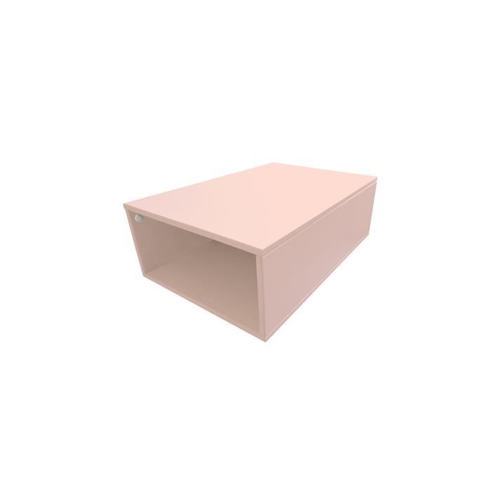 cube de rangement bois profondeur 75 cm - couleur - rose pastel