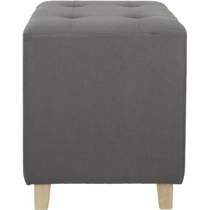 poufs fauteuils et chaises - pouf carré - hyppolyte - 35 x 35 cm  - gris