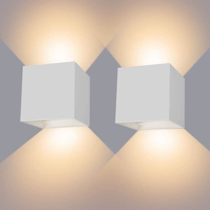 Applique Murale - FELIXINJIANG - 12W - LED Etanche IP65 - Blanc Chaud - 2 Pack