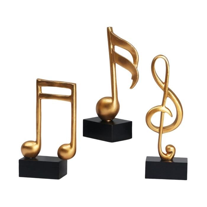 3x Note de Musique Moderne Sculpture Musicale Salle de Classe Modèle Figurine Ornements Statue
