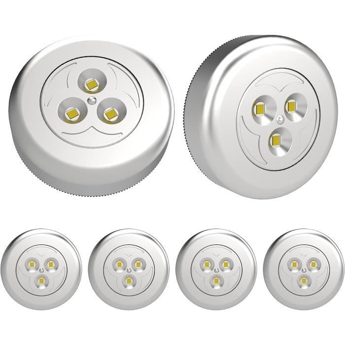 6pcs Lampe Spot LED Pile Autocollant, Éclairage Complémentaire pour  Placard, Cuisine (blanc A198 - Cdiscount Maison