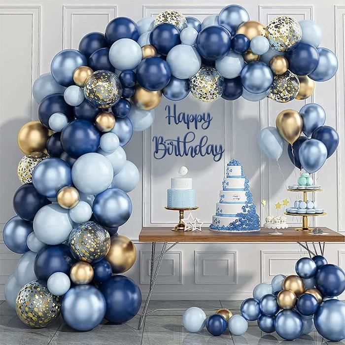 Arche Ballons Anniversaire Ballon Bleu, 133 Kit Arche Ballon Bleu