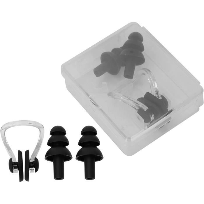Bouchons d'oreilles de natation forme sapin silicone - bleu vert et