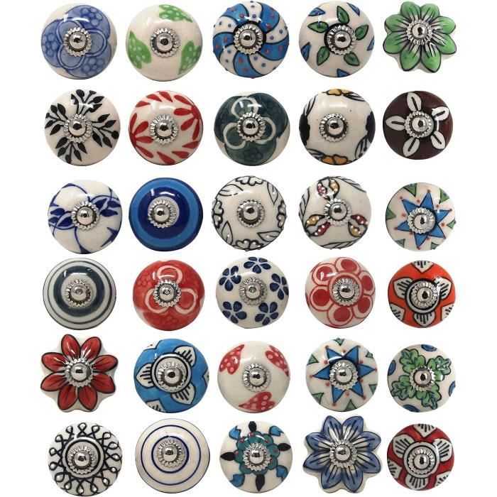 Lot De 40 Boutons En Forme De Fleurs Multicolores - Création Et Customisation