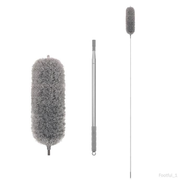 Prettydate Lot De 3 Plumeaux à Main En Microfibre Extensible Brosse à épousseter Lavable Avec Perche Télescopique Pour Nettoyage De Voiture, Ordinateur, Climatisation, TV Et Autres