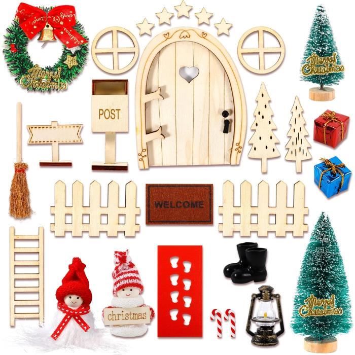CD-Lutin De Noël Accessoires, Kit De Noël Miniature Porte De Lutin