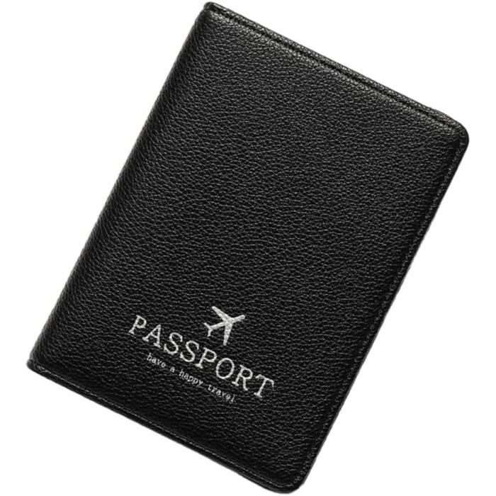 Pochette Passeport & Documents Long Format – 6 Poches – Blocage RFID – Noir – 25,5 × 18,5 Cm