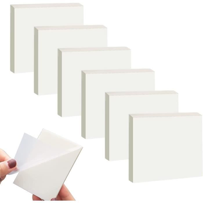 300 Notes Autocollantes Transparentes Réutilisables Brencco 75x75mm - Memos Adhésifs Étanchés Pour Bureau, École Et Maison
