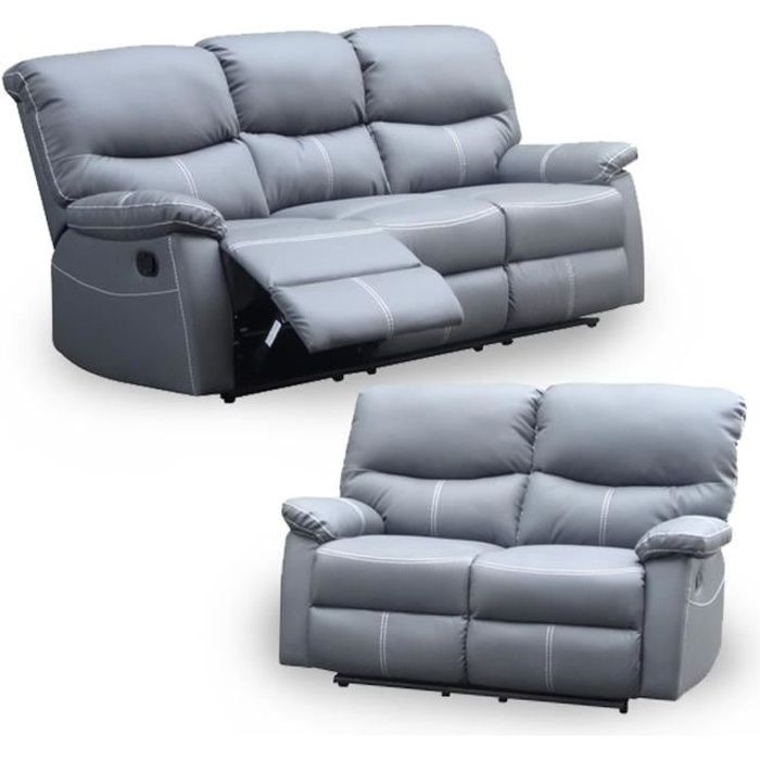 Ensemble Canapé Relax Gris 32 Places Joey