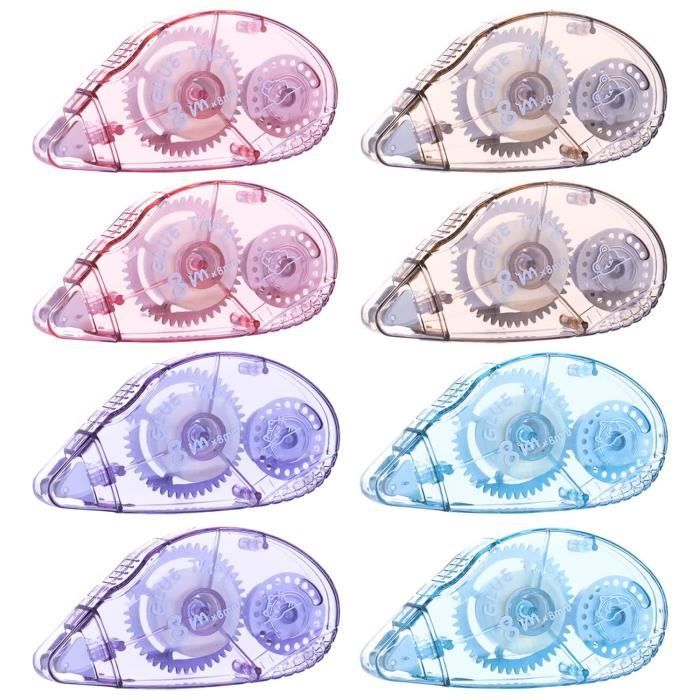 3 Pcs Colle Roller, 10m X 8mm Souris Roller Colle Ruban Adhésif Double Face, Colle Scrapbooking