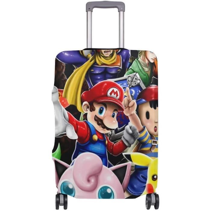 Housse pour bagages de voyage Motif The Legend of Zelda Super Mario Smash Bros Kirby Housse de protection à fermeture éclair lavable