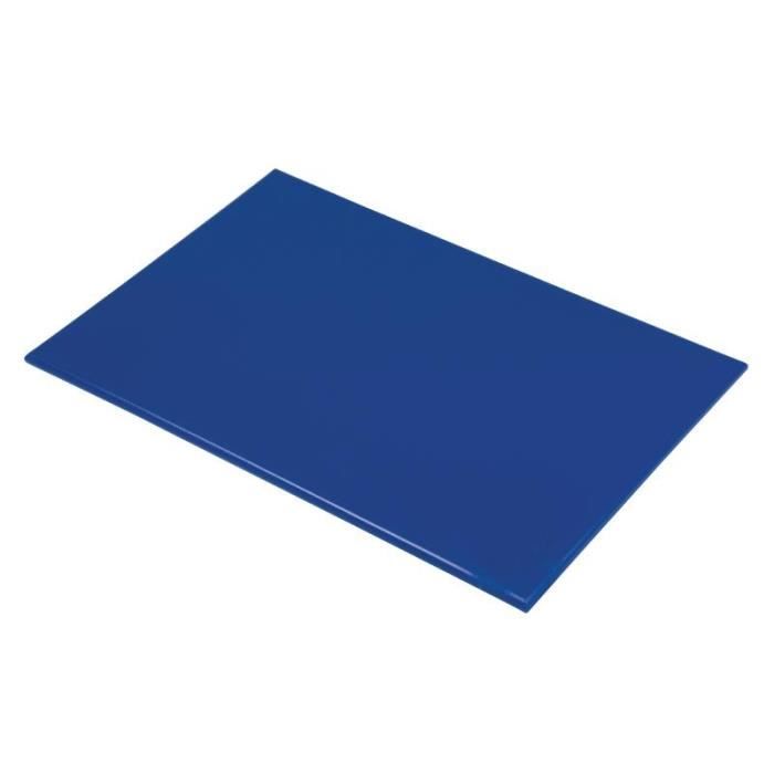 Planche à découper bleu 450 x 300 x 12 mm haute densité - Hygiplas