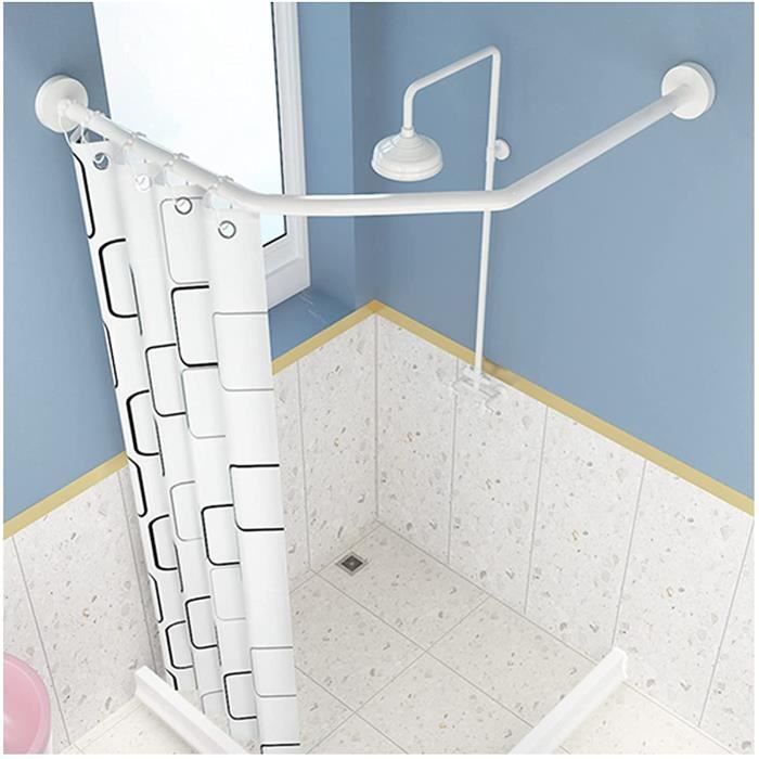 Tringle rideaux de douche sans perçage, barre de douche extensible en acier  inoxydable - dimension 125 - 220mm