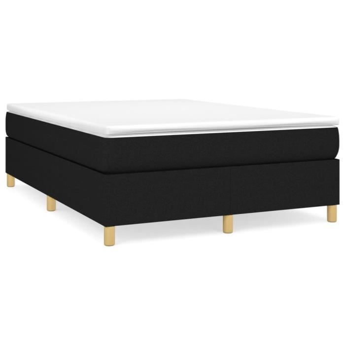 BET Sommier à ressorts de lit Noir 140x190 cm Tissu BET9472646171122