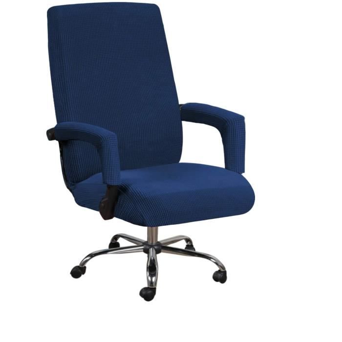 Housse de Chaise de Bureau Universelle Extensible Microfiber Lavable Couverture de Chaise Housses de Fauteuil ConfortableCyan clair