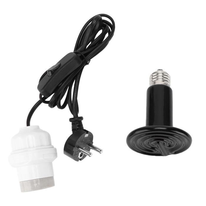 Meilleurs prix pour Dilwe lampe chauffante pour reptiles Support de lampe chauffante E27 avec ampoule émettant de la chaleur en céramique infrarouge