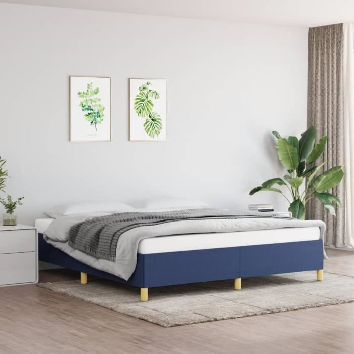 Sommier à lattes - DUOKON - 180x200 cm - Tissu 100% polyester - Couleur bleu - Montage facile