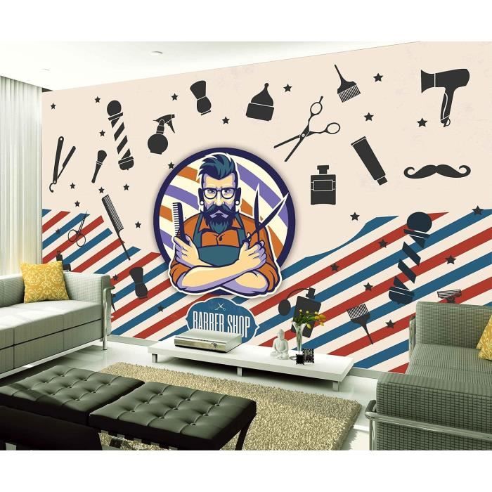 Songqians Papier Peint Panoramique Femme Aux Cheveux Bleus Personnalisé