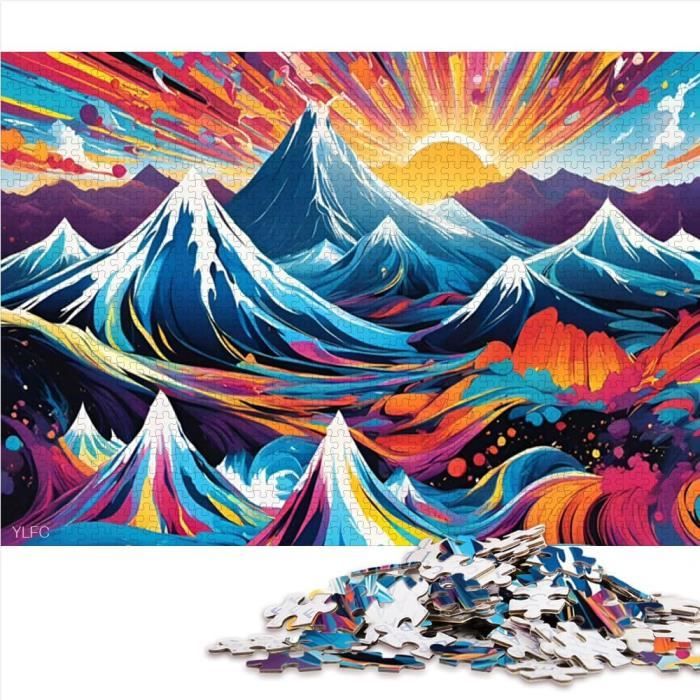 Puzzle 1000 pièces paysage – montagnes nature zen et coloré