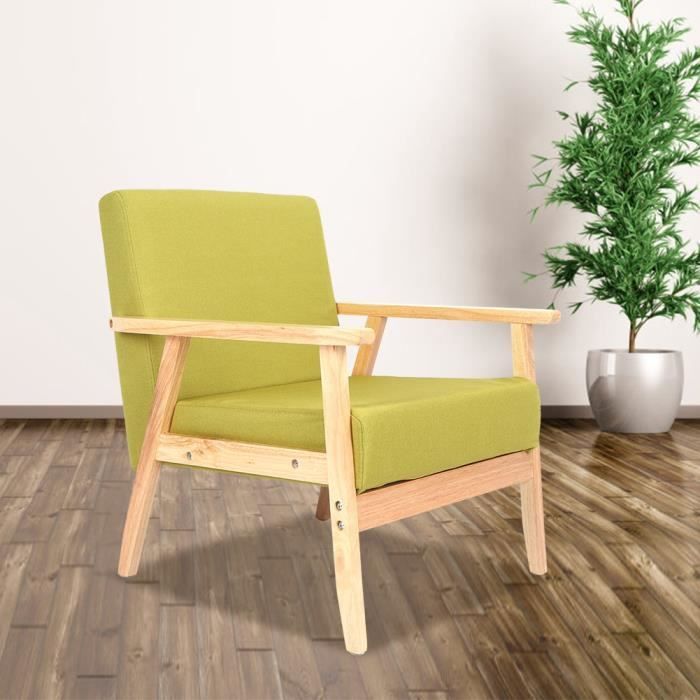 Fauteuil De Salon Vintage WOLTU - Fauteuil Rembourré Télévision Similicuir Cadre Métal Brun Clair