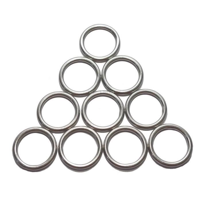 Lot 10 Anneaux Inox A4 6 X 50 Mm Intérieur – Acier Inoxydable 316 Robuste Pour Accrocher & Fixer