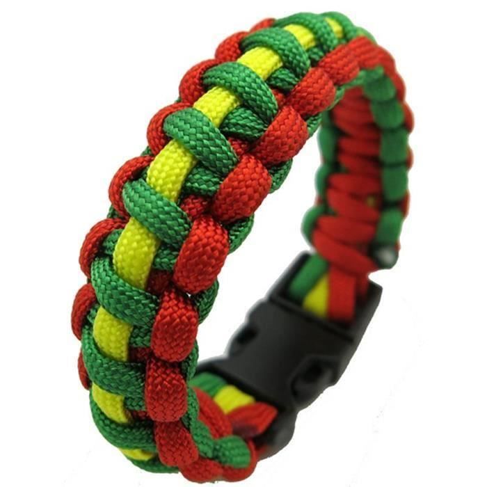Bracelet Paracorde Rasta Reggae Jamaique Paracord Cdiscount