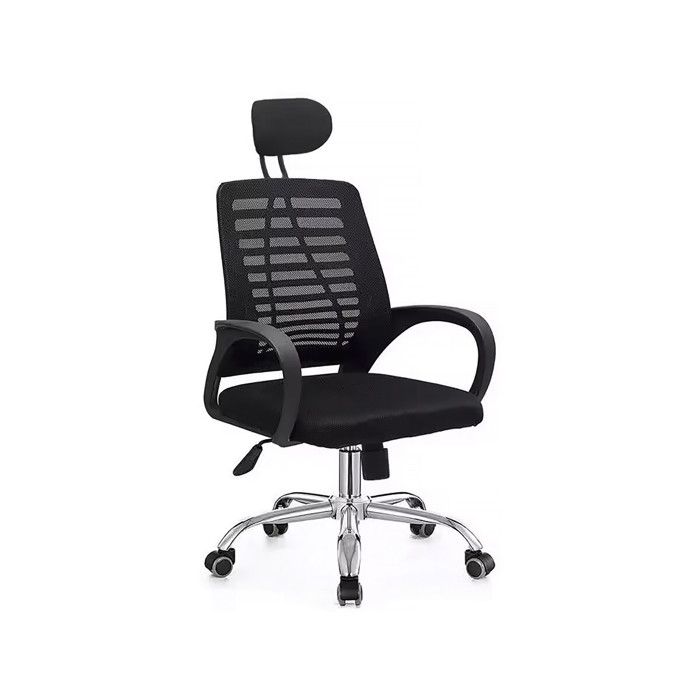 Chaise de bureau ergonomique réglable en hauteur avec appuie tête Sébastien - Noir Chaise de bureau ergonomique réglable en hauteur avec appuie tête Sébastien - Noir