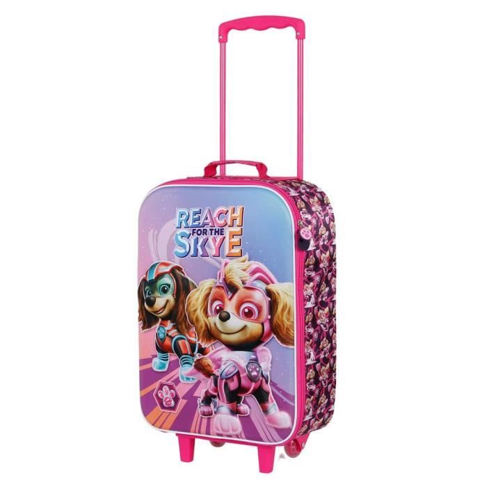 valise trolley soft 3d - la pat' patrouille mighty - rose