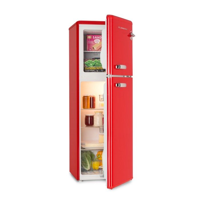 Klarstein Combiné Réfrigérateur congélateur Audrey 97l-39l look rétro 2 clayettes