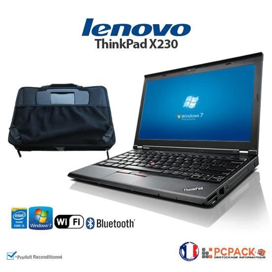 Achat PC Portable ULTRABOOK LENOVO X230 i5 4Go 240Go SSD Windows 7 + SACOCHE pas cher
