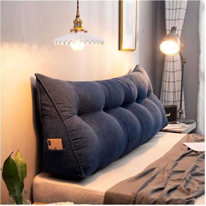 60*23*50cm Coussin de Lecture Tête De Lit Cale Nuque Coussin Lombaire au Lit  Decoration la Maison Denim Bleu (NO Buckle) - Cdiscount Maison