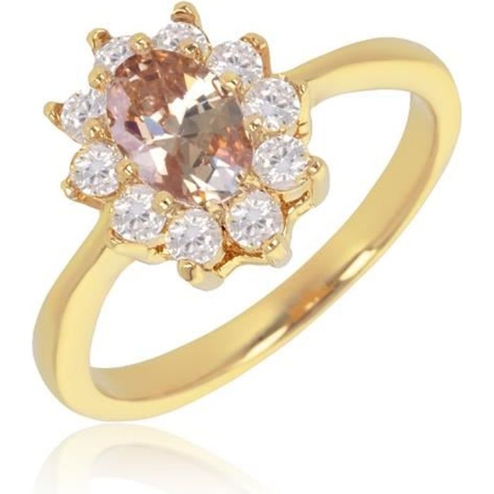 Bague Alliance Jonc En Zirconium Plaqué Or 18 Carats - Taille 56 - Neuf Avec étiquettes