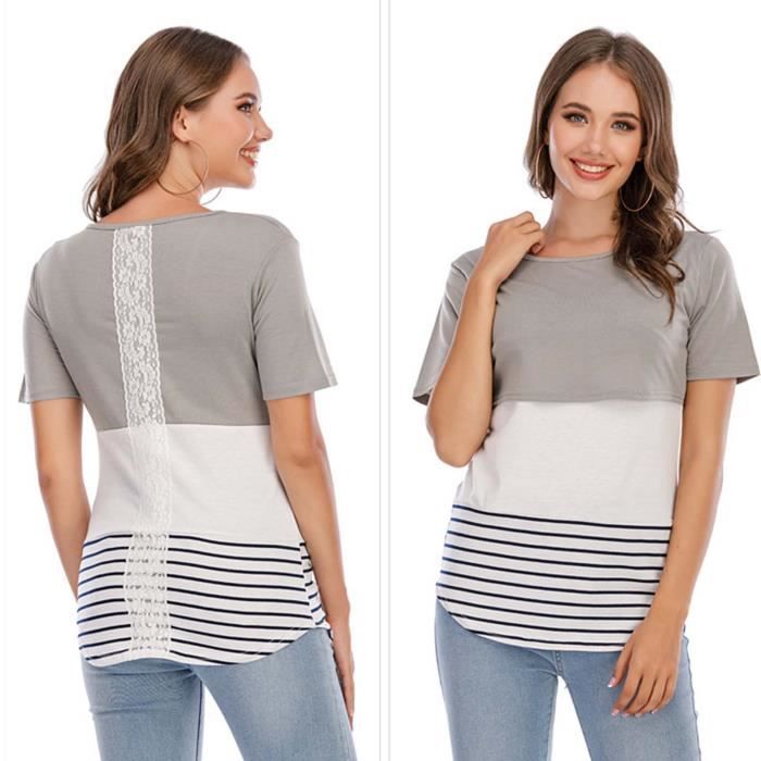 Ekouaer Chemise De Nuit Maternité Grande Taille 3 En 1 - Robe Allaitement Accouchement Soins Été
